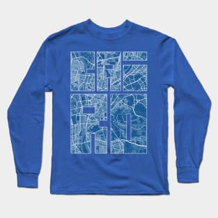 Cairo, Egypt City Map Typography - Blueprint Long Sleeve T-Shirt